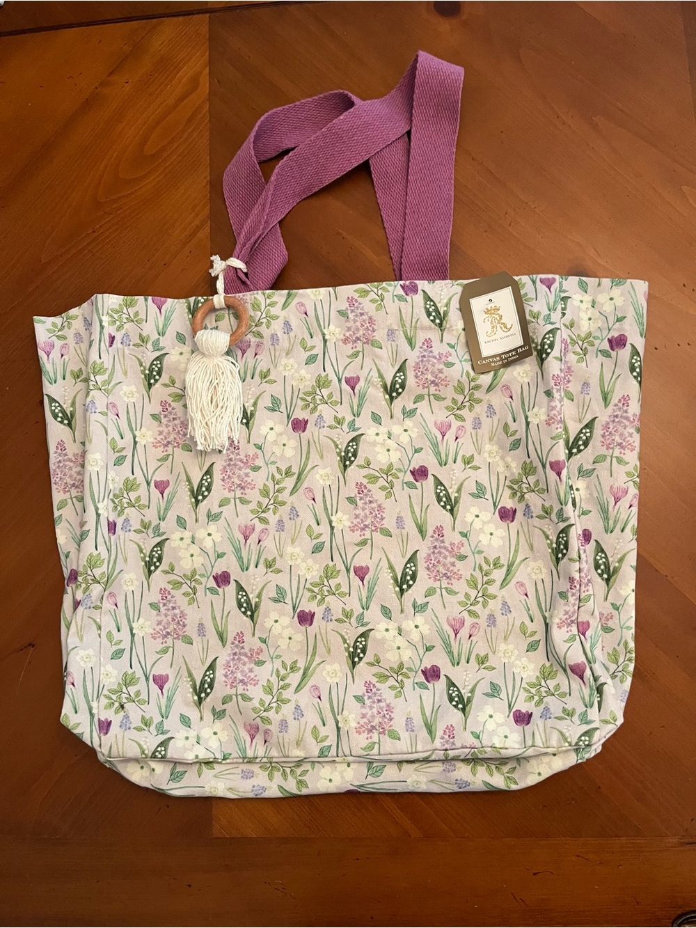 NWT! Rachel Ashwell Floral Canvas Tote